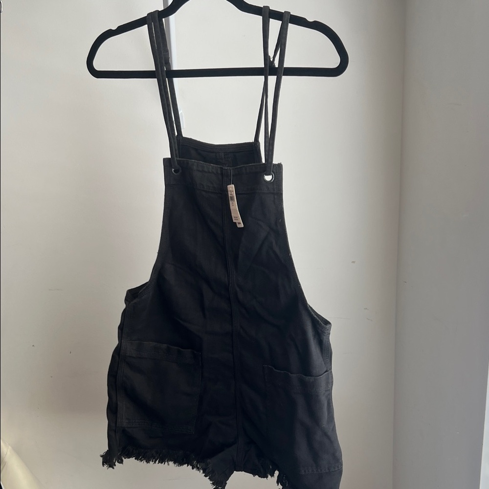 Aerie Charcoal Denim Overalls